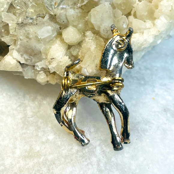 🖤 Vintage 🖤 Horsey Brooch Pony Equestrian Mid Century 🐴 Horse Pin 1960s - Picture 3 of 3